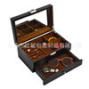 Spot New Double Layer Jewelry Box Black Matte Paint Watch Box with Mirror Jewelry Storage Box Jewelry Box