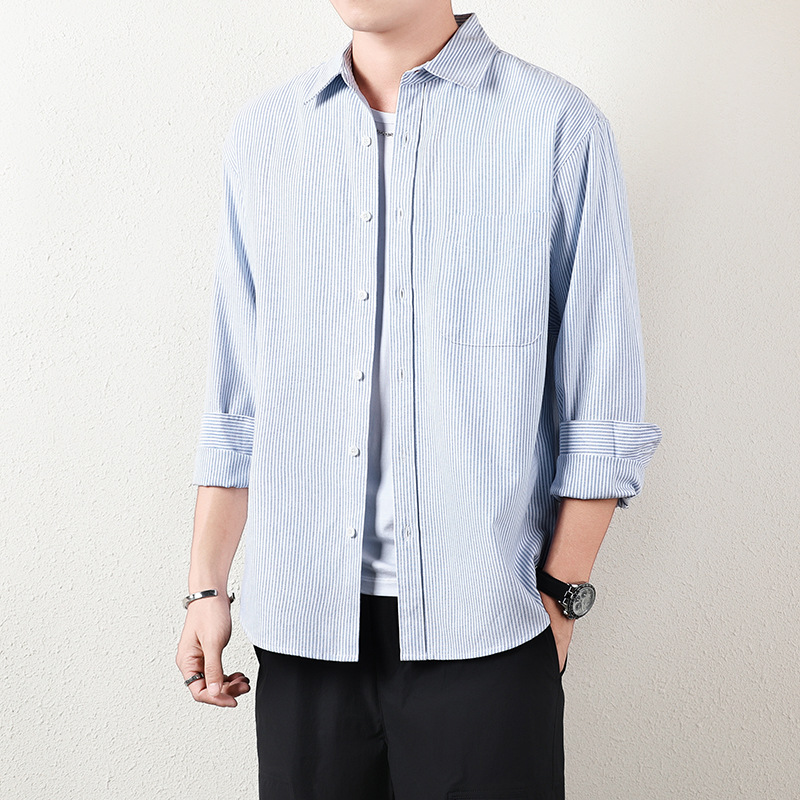 Áo Sơ Mi Nam Dài Tay Kín Cổ Hàng Mùa Xuân Thu Đông