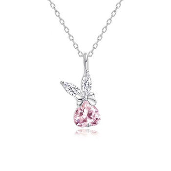 New Arrival Bow Sweet Rabbit Love Necklace Women's Light Luxury Cute Rabbit Pendant Women's Pink Girly Heart Clavicle Chain
