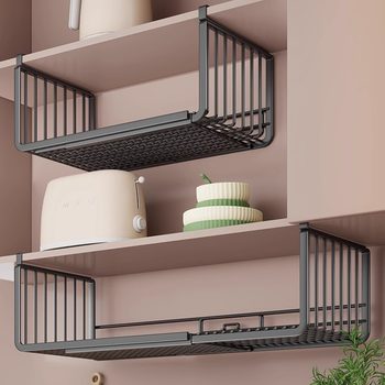 Kitchen Storage Rack Retractable Hanging Layered Spice Rack Cabinet Inner Hanging Cabinet Lower Hanging Basket