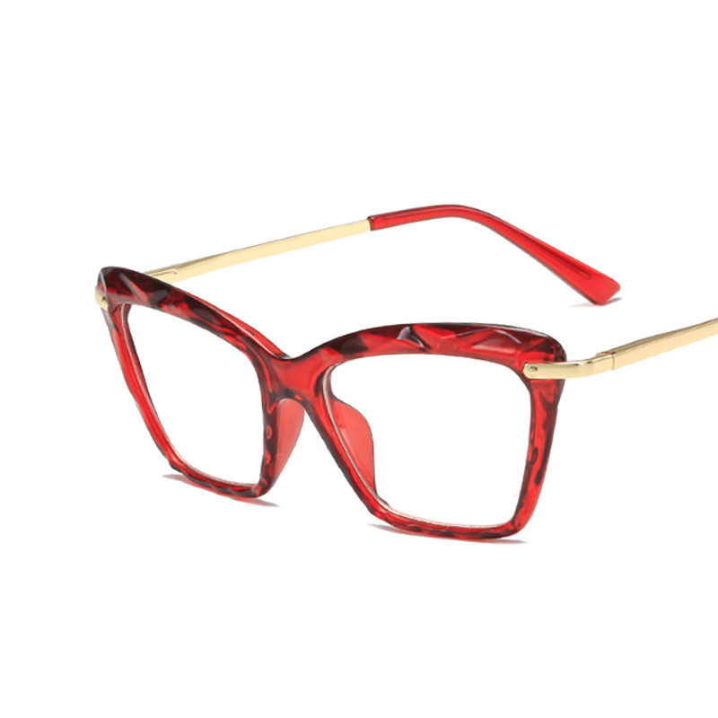 New Fashion Crystal Multi-cut Flat Mirror European and American Cat's Eye Anti-blue Glasses Frame Cross-border Trendy Glasses Frame