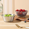 304 Mini Stainless Steel Rice Washing Fruit Basin Leakage Screen Filter Fruit Basket Drain Basket Meal Preparation Cooking Bowl