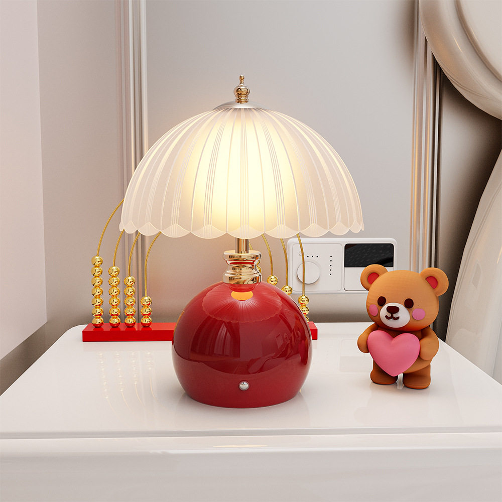 Wedding Table Lamp, Wedding Room Bedside Lamp, a Pair of Red Bride Dowry Everlasting Lamps, Wedding Gifts, Wedding Celebration Metal