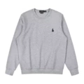 Pure cotton round neck--grey sapphire blue label
