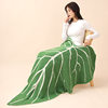 Thermal Plant Leaves Half Velvet Throw Blanket Soft Bedroom Sofa Blanket Air Conditioning Quilt Creative Office Shawl Decorative Blanket