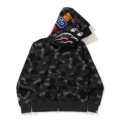 Camouflage gray shark double hat jacket