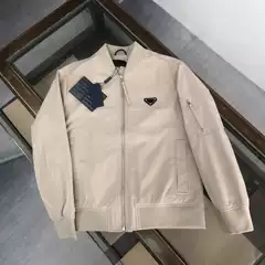 24 Fall/Winter New Triangle Original Standard P Men's Jacket Baseball Collar Zipper Jacket Cardigan Solid Color Men's Casual