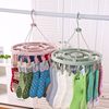 Socks hanger multi-clip round household underwear baby student travel clothes hanger Windproof Folding clothes hanger