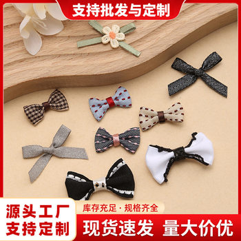 New Bow Colorful Ribbon Handmade DIY Bow with Pendant Bow Children's Hair Accessories Accessories Wholesale