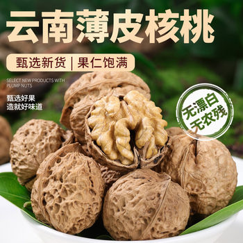 New Yunnan Thin-Skinned Raw Walnuts Thin-Skinned Walnuts Wholesale Price with Shell Original Flavor Bulk Wholesale Nut Snacks Walnuts