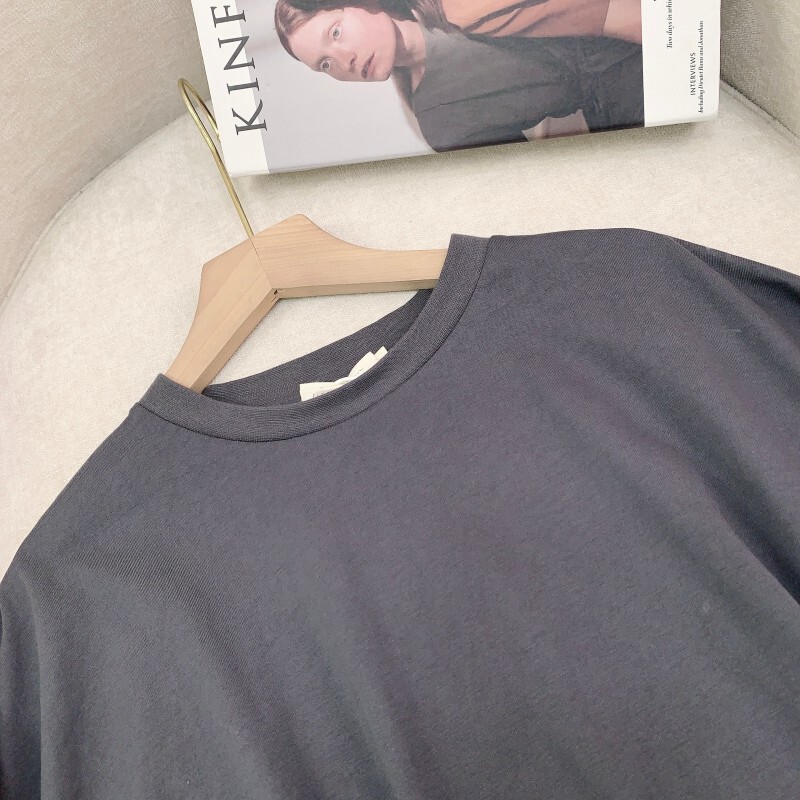 Áo thun nam cổ tròn cotton dệt kim thoáng mát dáng rộng — Xám đá, Xám nhung sương mù, Xanh lam đêm sao