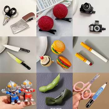 Creative Artificial Fun Fruit Snack Hairpin Female Funny Cute Hairpin Bangs Clip Duckbill Clip Hairpin Headdress