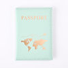 New Bronzing PU Leather World Map Passport Holder Cross-border Travel Passport Protective Cover Card Case