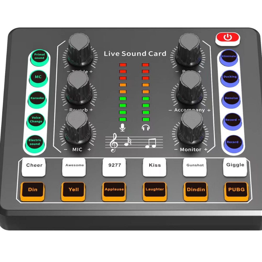 M8 Sound Card for Live Streaming, Complete Set with Various Musical Instruments Available, 48V Microphone, Compatible with Computers and Mobile Phones