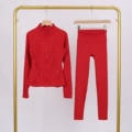 Limited red polka dot steel stamped jacket and cropped pants suit