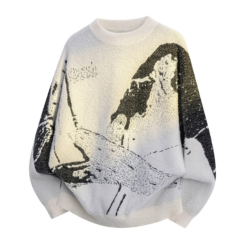 Áo Len Nữ Áo Len Họa Tiết Hoa Hàng Mùa Xuân Thu Đông Phục Cổ Cổ Điển