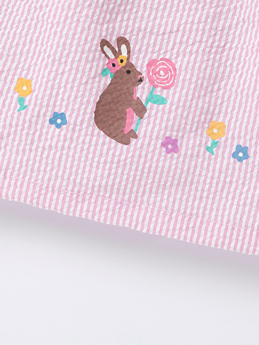 Girls' Dress, New Summer Kids' Dress, Woven Short-sleeve Girls' Dress