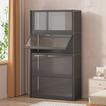 Household Bookshelf Simple Multi-layer Floor Dust-proof Storage Cabinet Student Dormitory Storage Bookcase Living Room Storage Shelf