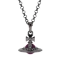 Orb medium 10mm bead necklace-black grape purple