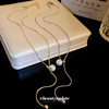 Simple ins Style Pearl Snake Chain Round Beads Adjustable Necklace Internet Celebrity Elegant Clavicle Chain Fashionable Light Luxury Women's Necklace