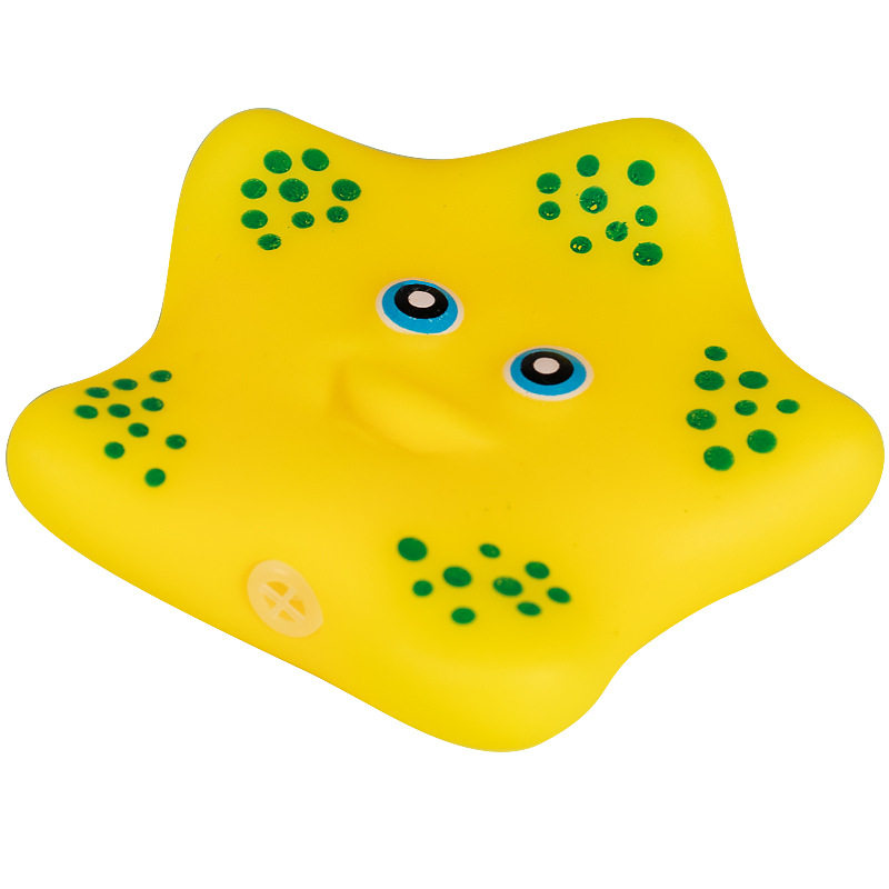 宝宝洗澡海洋捏捏叫搪胶男女孩戏水发声解压小黄鸭可漂浮水上玩具
