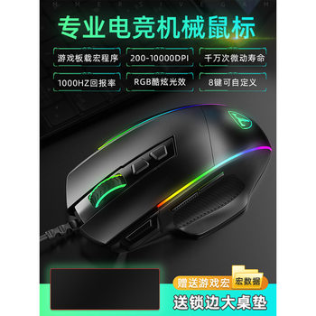 ET Internet Cafe Game Mouse T21 Cable Electric Competition Custom Programming Mechanical Mouse 5000DPI Jedi Survival
