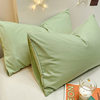 Winter New Solid Color Washed Cotton Brushed Pillowcases, Stain-Resistant, Set of Two, Ultra-Soft Plain Color Mix and Match