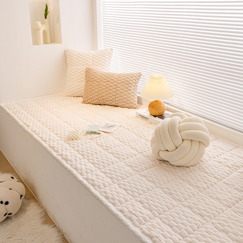 Autumn and Winter Plush Bay Window Mat, Windowsill Mat, 2025 New Cream Style Non-Slip Plush Windowsill Cushion, Direct Sales from the Manufacturer
