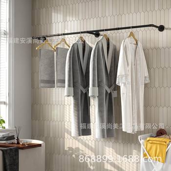 Cross-border Industrial Water Pipe Wall-mounted Garment Rack Display Hanging Hangers One-line Shelf Wall Hanging Hangers Multi-function