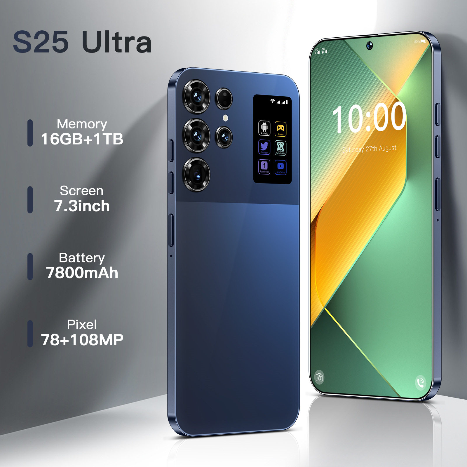跨境手机s25 ultra 3+16 incell穿孔智能大屏一体机 4G网外贸手机