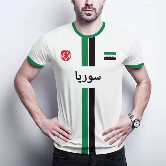 Foreign Trade Football Jerseys Men's Sports T-Shirts National Flag Street Fashion Hot-Selling Round Neck Short-Sleeved Tops