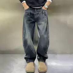 Light Luxury Men's Fashion Plus-Size Trendy Brand Men's Fashion New Style 2026 Summer Casual Pants Curved Pants Loose Jeans