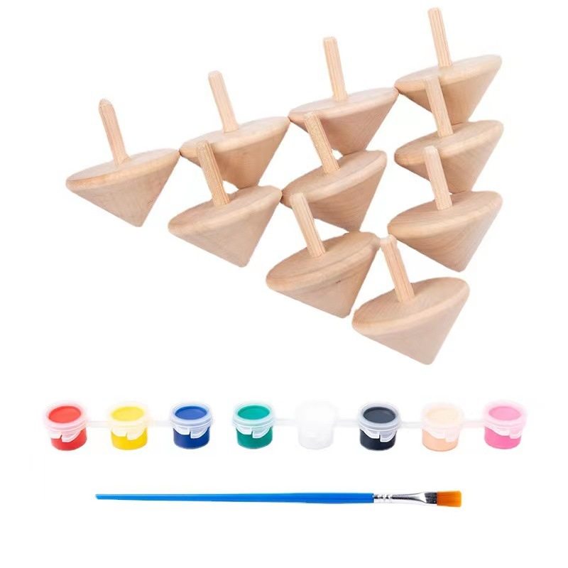 Wooden Variables Small Top Classic Traditional Decompression Educational Toys Children's Parent-Child Toys Activities Promotional Gifts
