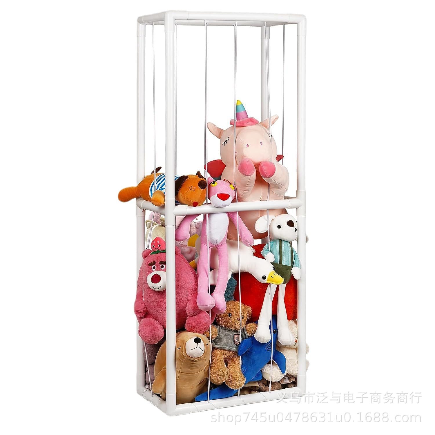 Storage Creative Stuffed Toy with Bottom Net Pocket Dustproof Cloth Doll Stuffed Storage Cage Room Organizer Doll
