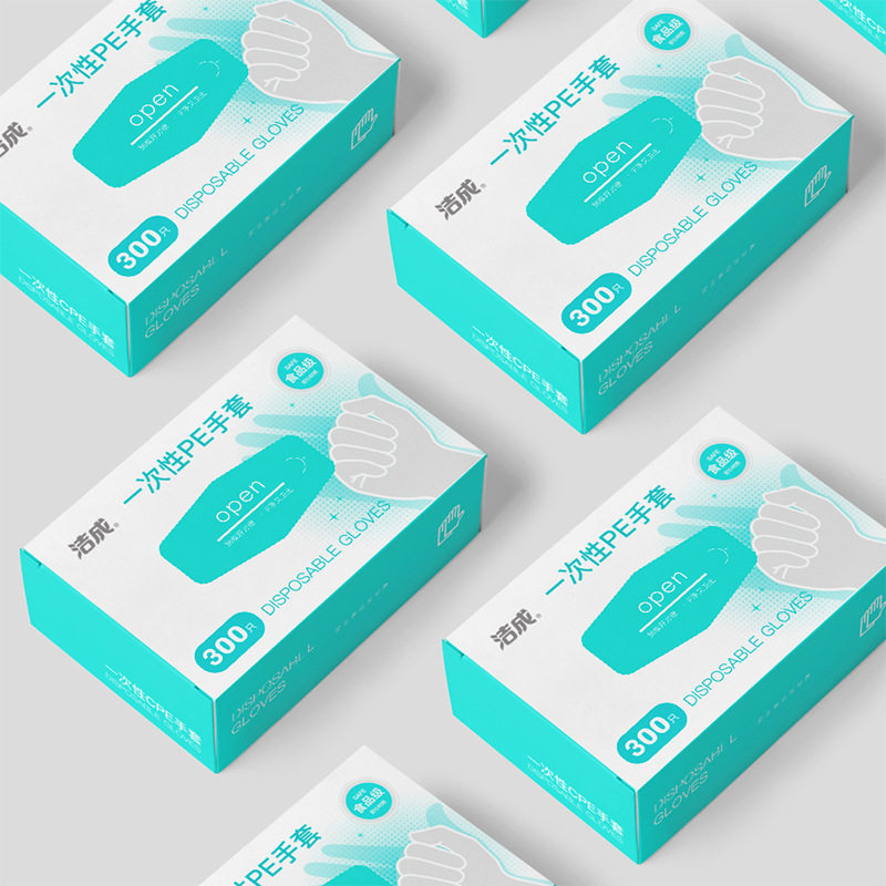 Jiecheng PE thickened disposable gloves food grade special boxed removable kitchen household commercial catering