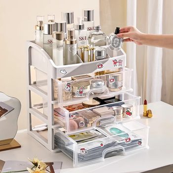 Cosmetic Storage Box Drawer Type Large Finishing Skin Care Desktop Dormitory Storage Finishing Storage Rack Jewelry Box