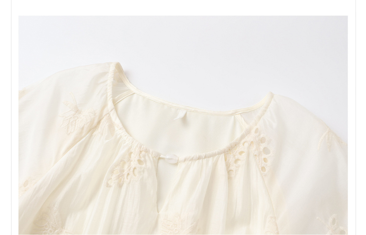 Đầm nữ dáng suông cổ tròn tay ngắn chất tencel mềm mại — Màu mơ sữa (cấp trong ngày), Màu mơ sữa (giao hàng trong 7 ngày)