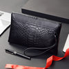 High-End Crocodile Pattern Men's Clutch Bag Black Genuine Leather Soft Leather Wallet New Large-Capacity Envelope Bag Clutch Bag