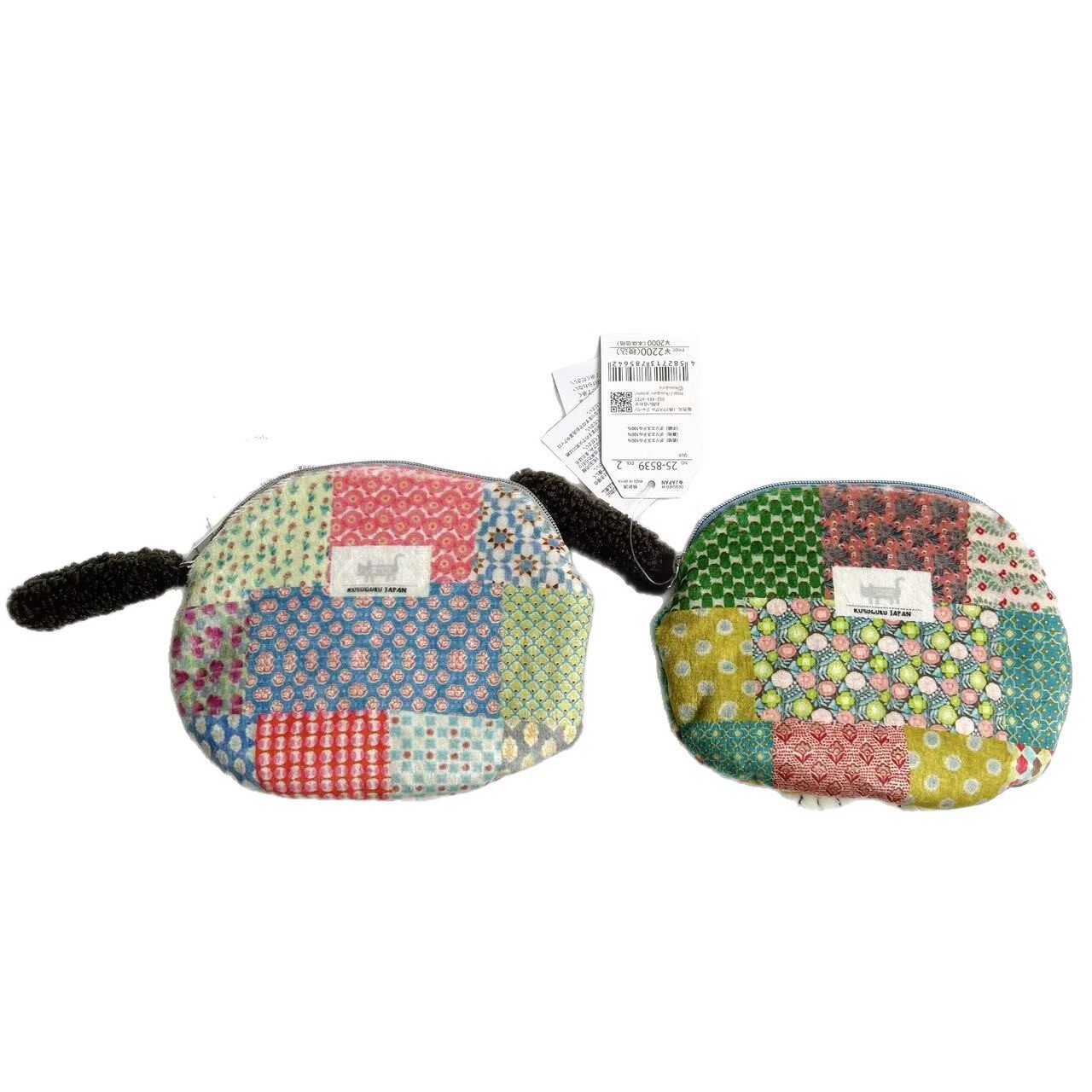 Japanese Kusuguru Genuine Embroidered Cat Coin Purse Clutch Wallet Earphone Data Cable Small Item Storage 401