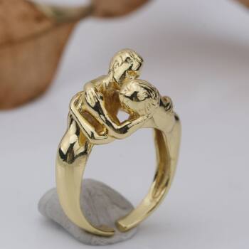 European and American personalized ring simple fashion Golden love ring niche design cross-border hot ring men and women ring
