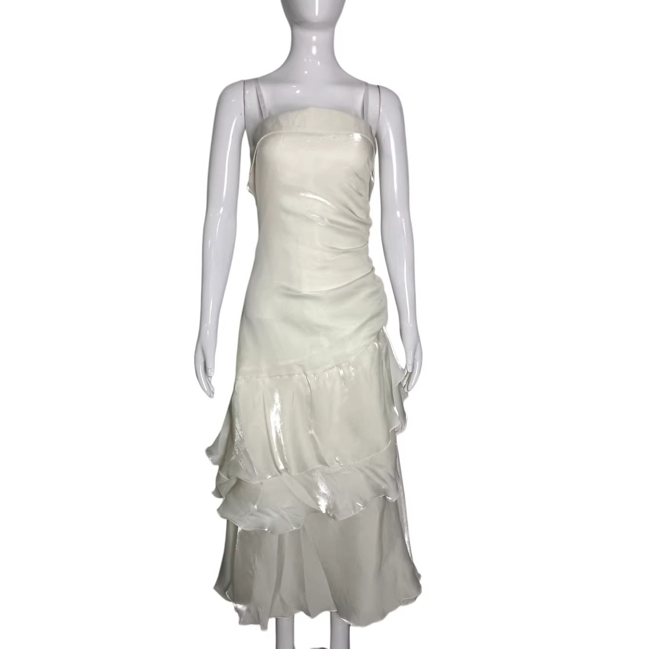 Elegant French Style Womens Maxi Dress Sweet Aesthetic Spaghetti Straps Perfect for Parties and Celebrations