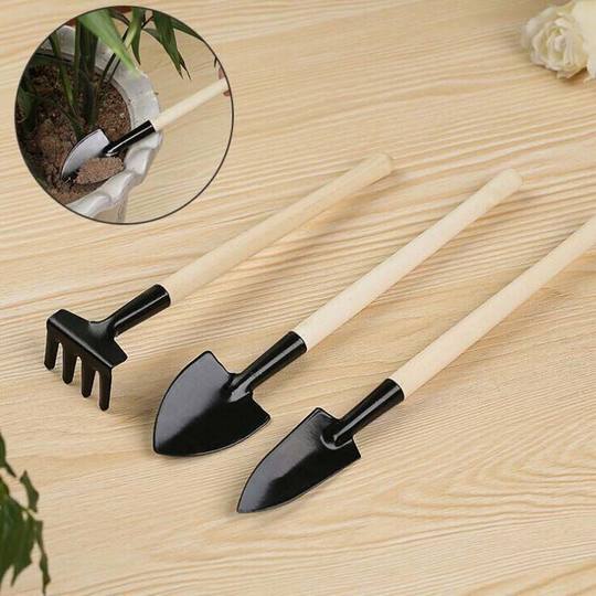 Household Flower Small Shovel Gardening Tools Three-Piece Set Green Plant Fleshy Loose Soil Shovel Iron Shovel Potted Flower Shovel