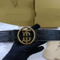 Embossed black round tb copper buckle