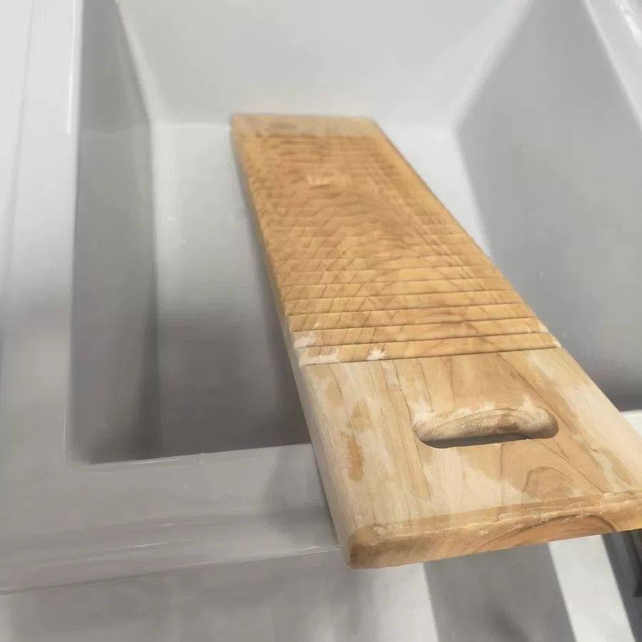 Solid Wood Washboard Large Household Thickeneded Pure Natural Camphor Wood Washboard Hand Washing Clothes Wooden Kneeling Board