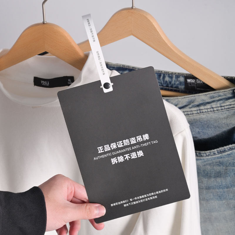 Extra Large Anti-Tamper Tag Customized Disposable Anti-Return Anti-Tamper Label Clothing Tag Card Logo Hanging Card Customized