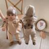 Baby Winter Super Cute Velvet Jumpsuit for Men and Women Red Fashionable Cartoon Autumn and Winter Outing Short-Sleeved Harem Climbing Suit