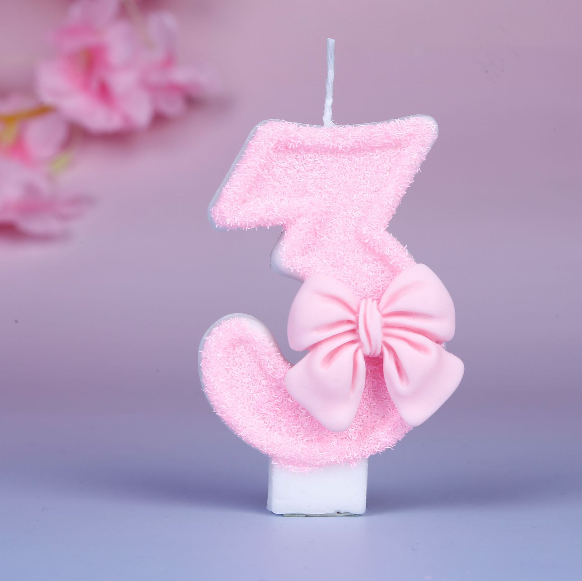 Трансграничная креативная цифровая свеча new girl pink bow cute с розовым бантом, торт на день рождения 0-9 лет, оптовая продажа Amazon
