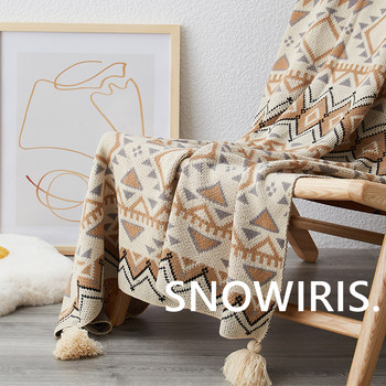 Bohemian Style Knitted Blanket Sofa Blanket Office Nap Air Conditioning Blanket Homestay Bed Blanket Decorative Thickened Blanket