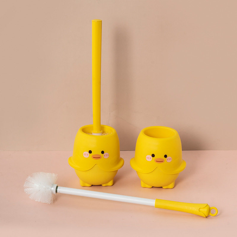 Toilet Brush for Home Use, Bathroom Cleaning Brush with Long Handle, Toilet Cleaning Set, Cartoon Toilet Brush