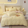 Solid Color Four-Piece Bedding Japanese Simple Scrub Bed Sheet Washed Cotton Quilt Cover Dormitory Three-Piece Set Wholesale